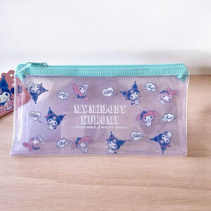 My Melody and Kuromi Glittery Sanrio Pouch Pink Blue